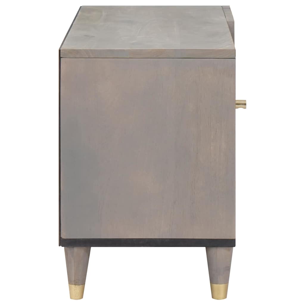 Meuble TV Gris et or 80 x 31.5 x 46 cm Bois de manguier massif XIOS