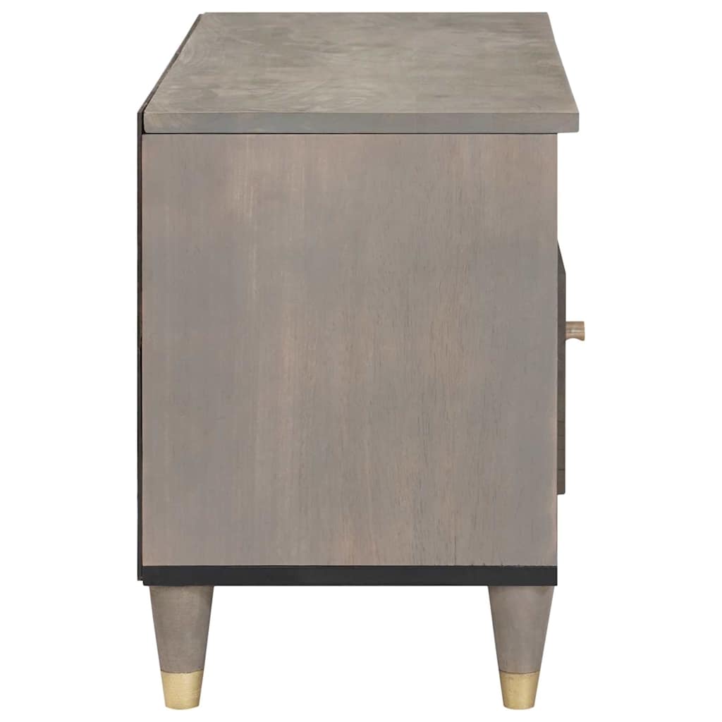 Meuble TV Gris et or 80 x 33.5 x 46 cm Bois de manguier massif XIOS