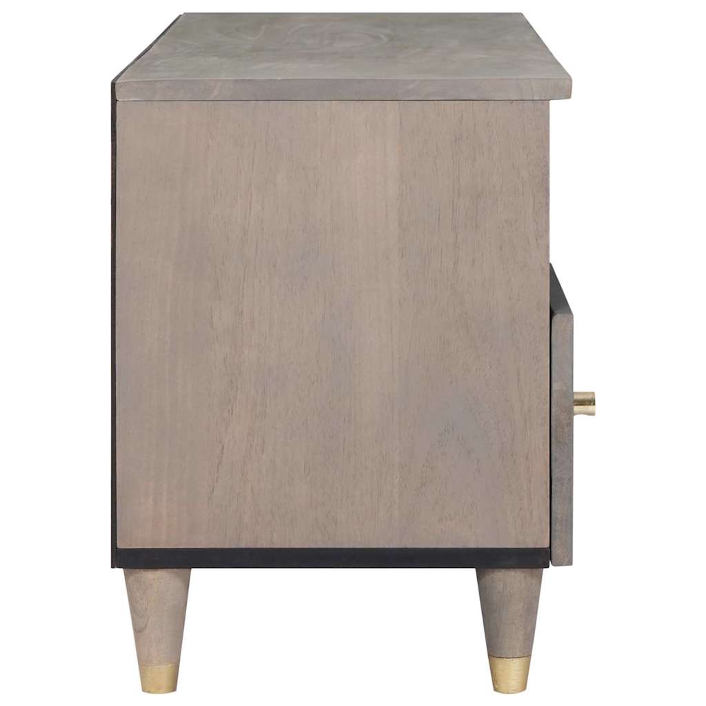 Meuble TV Gris et or 100 x 33.5 x 46 cm Bois de manguier massif XIOS