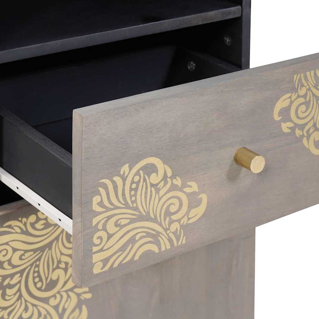 Buffet Gris 38 x 33.5 x 160 cm Bois de manguier massif