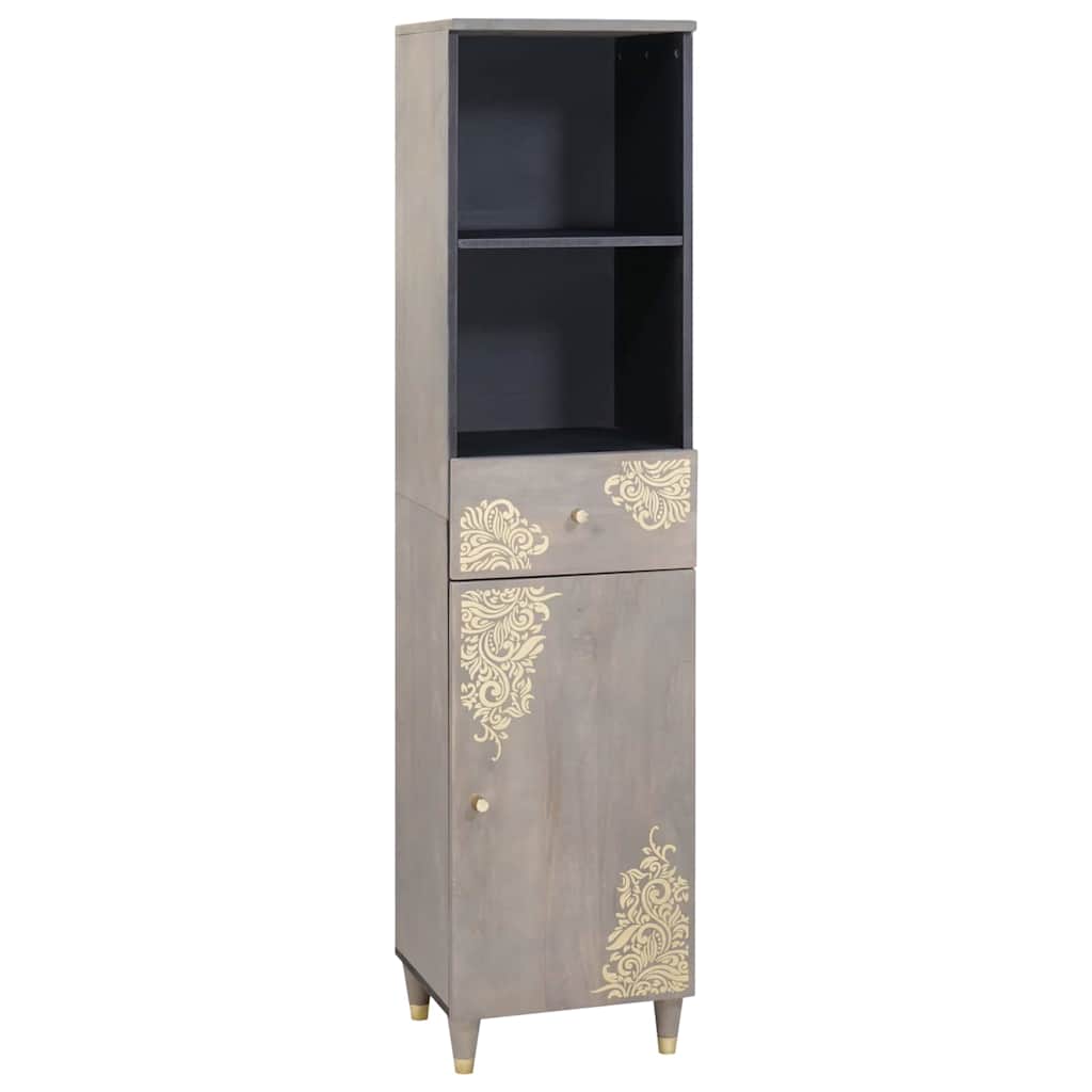Buffet Gris 38 x 33.5 x 160 cm Bois de manguier massif