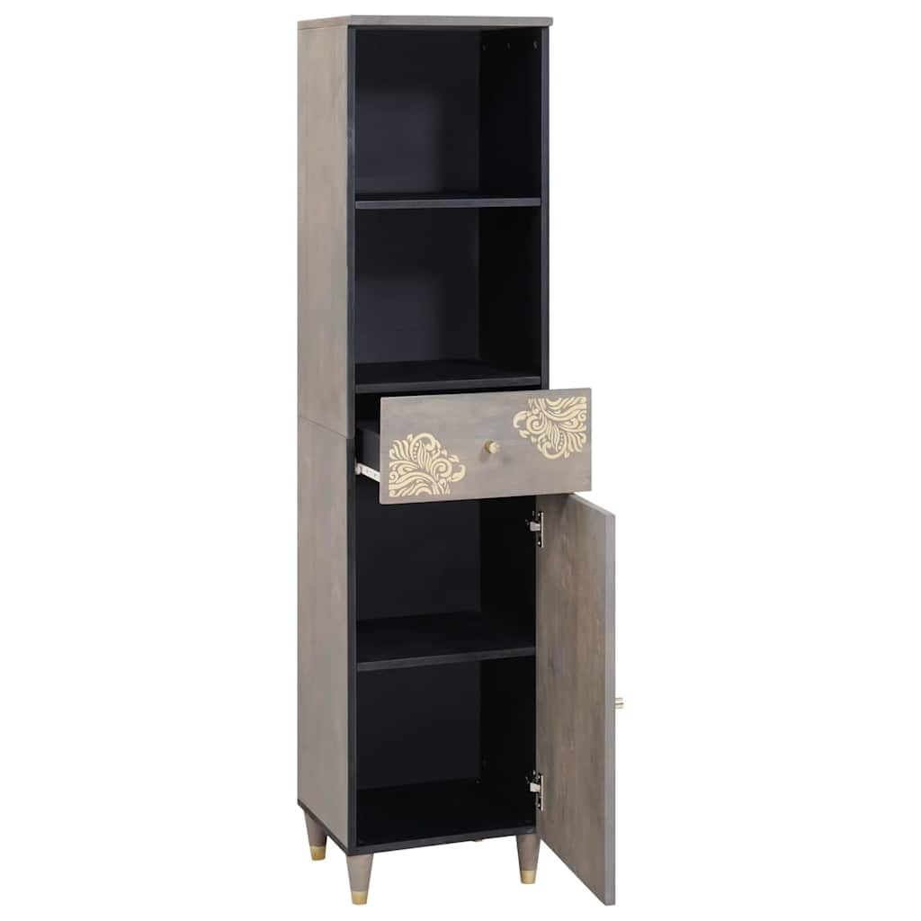 Buffet Gris 38 x 33.5 x 160 cm Bois de manguier massif