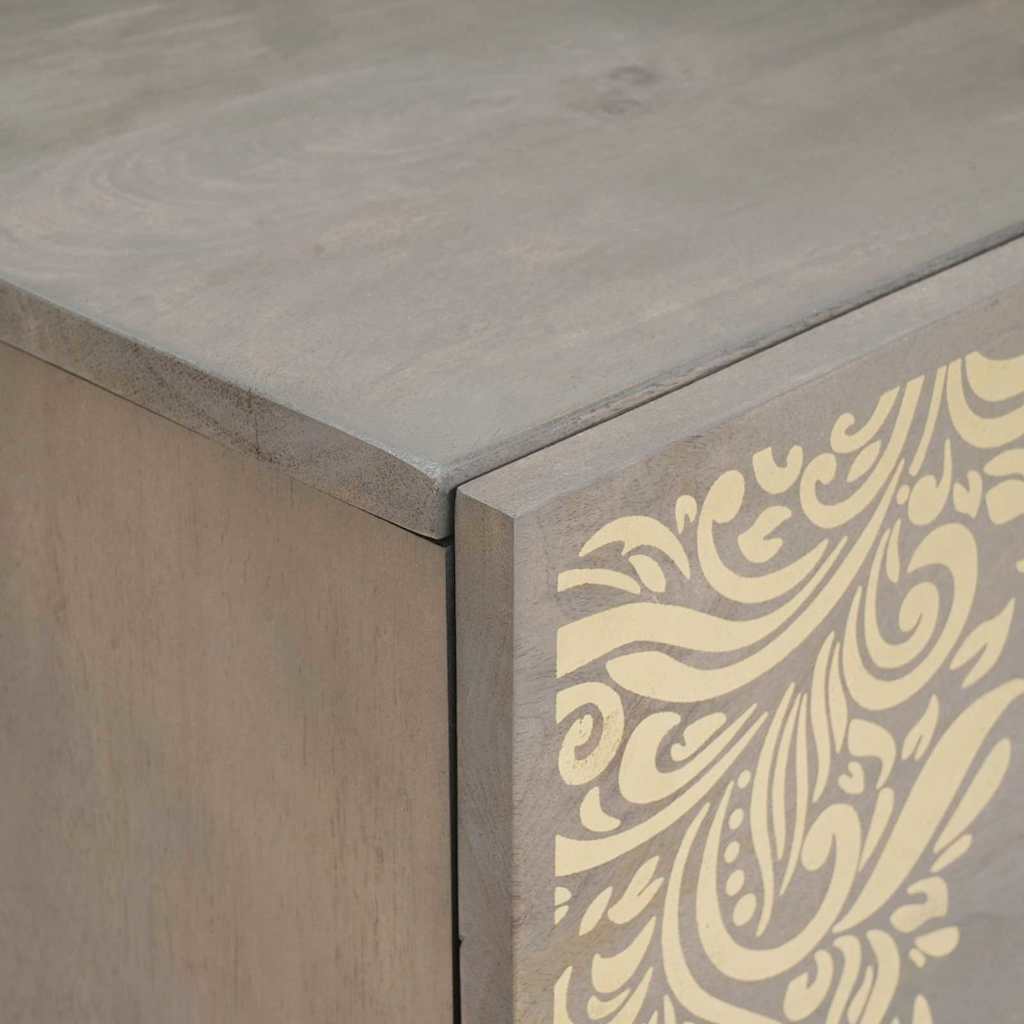 Buffet Gris et or 40 x 33.5 x 75 cm Bois de manguier massif XIOS