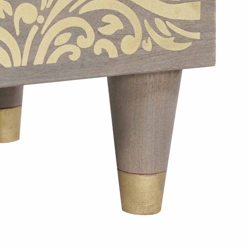 Buffet Gris et or 40 x 33.5 x 75 cm Bois de manguier massif XIOS