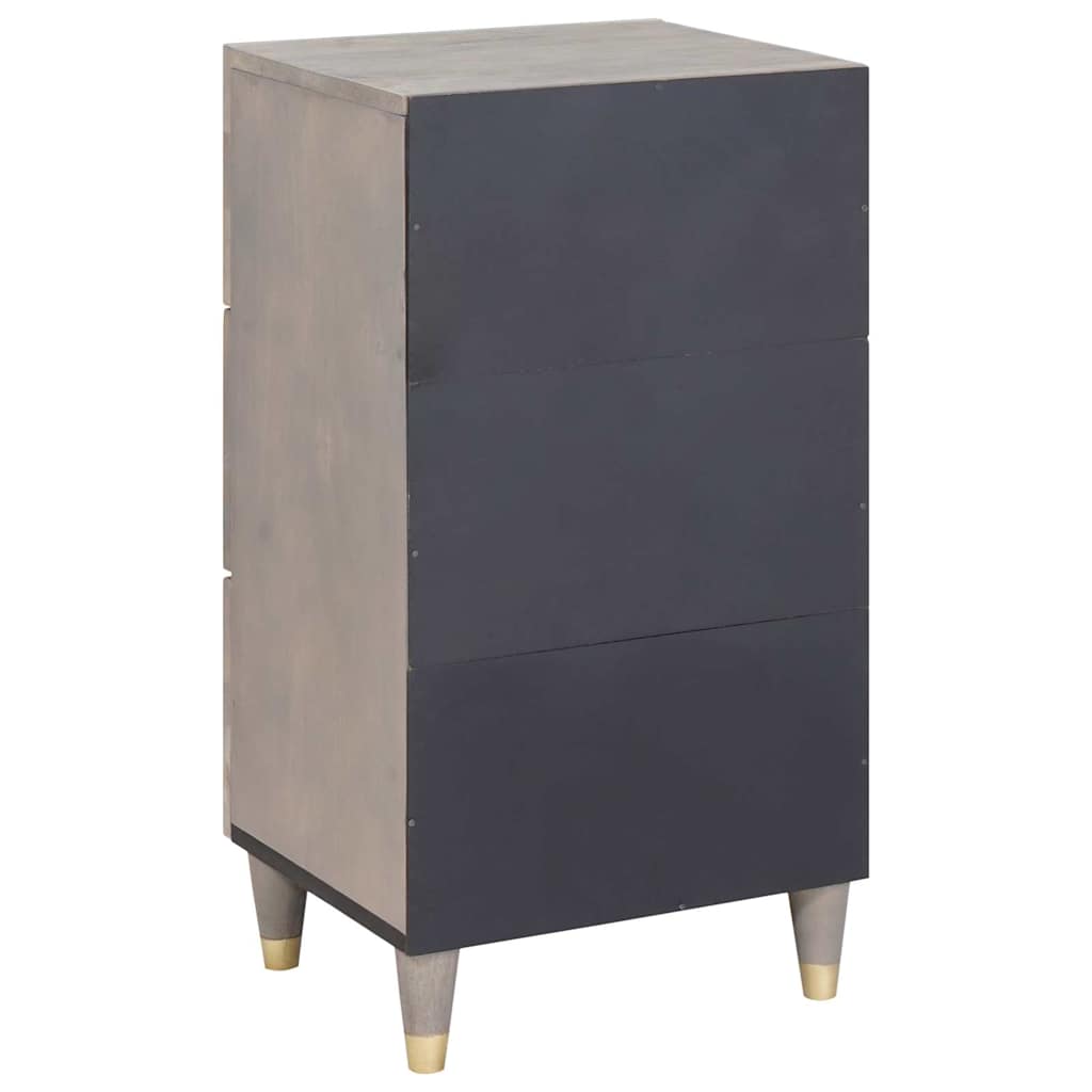 Buffet Gris et or 40 x 33.5 x 75 cm Bois de manguier massif XIOS