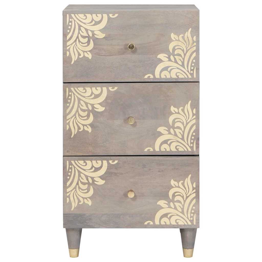 Buffet Gris et or 40 x 33.5 x 75 cm Bois de manguier massif XIOS
