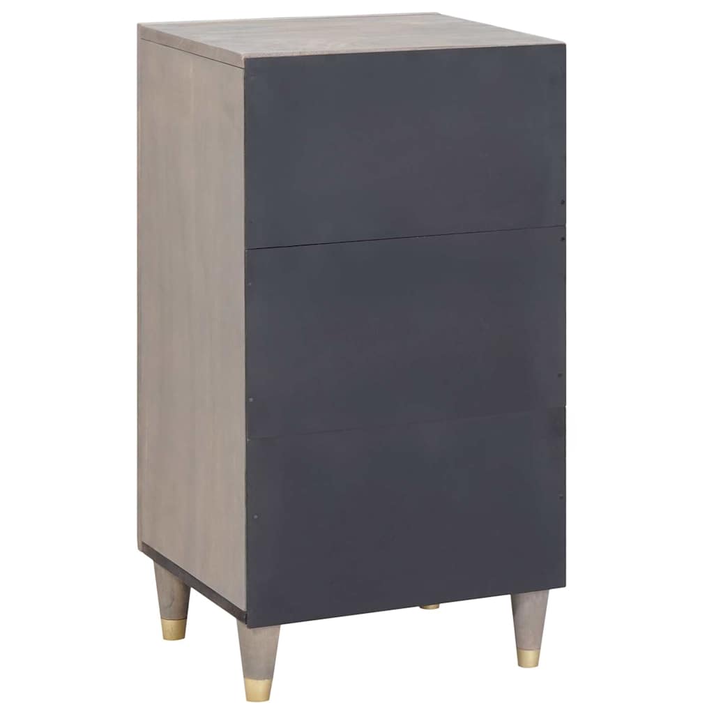 Buffet Gris et or 40 x 33.5 x 75 cm Bois de manguier massif XIOS