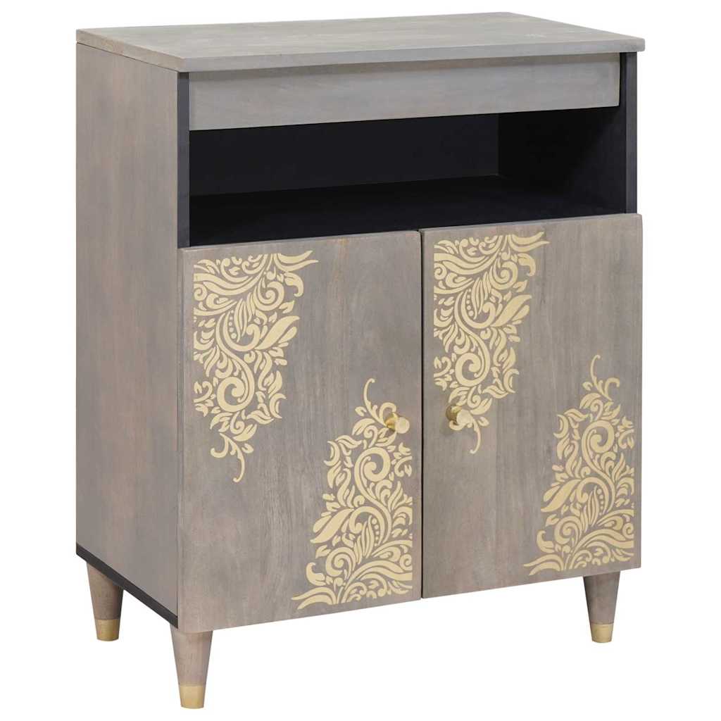 Buffet Gris et or 60 x 33.5 x 75 cm Bois de manguier massif XIOS