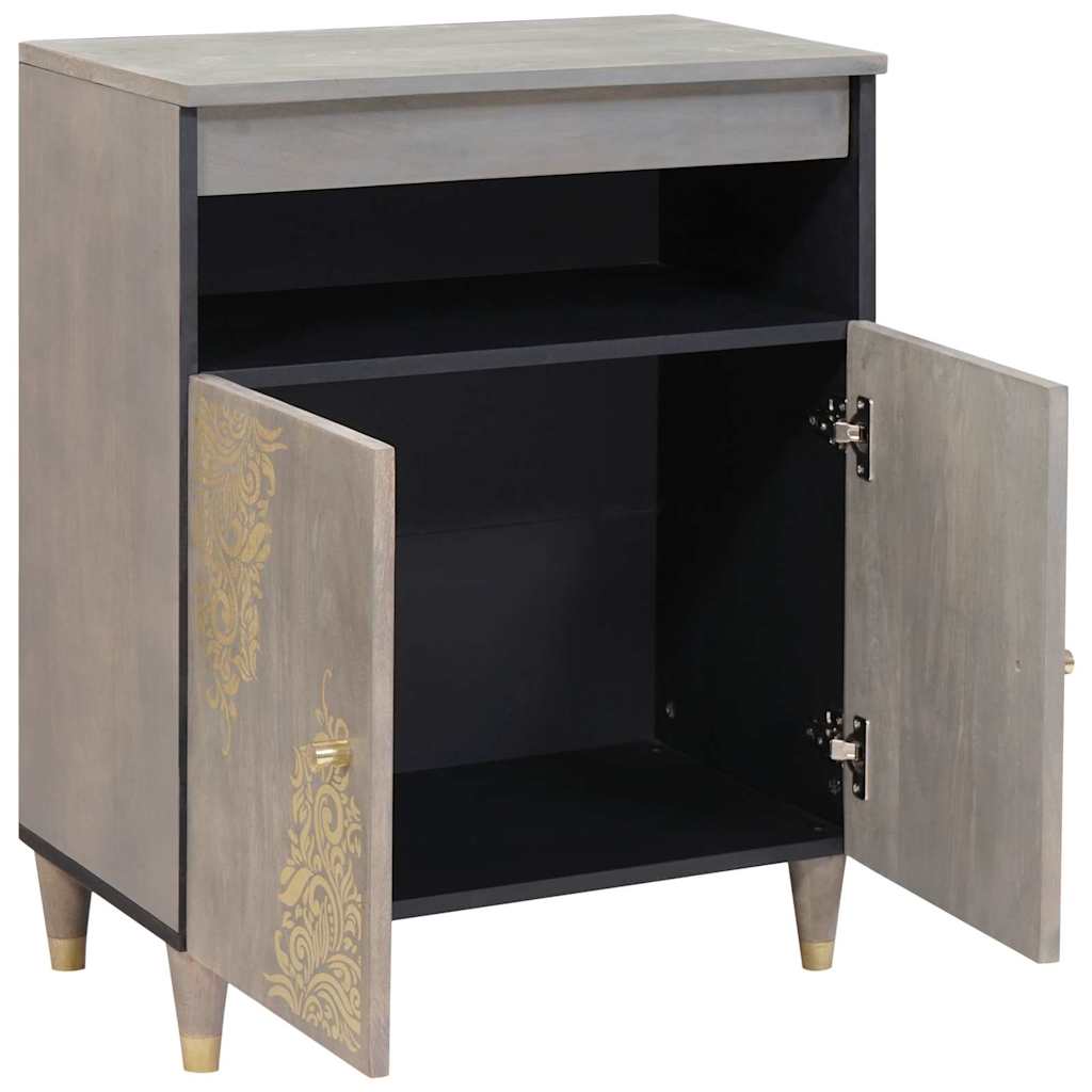 Buffet Gris et or 60 x 33.5 x 75 cm Bois de manguier massif XIOS