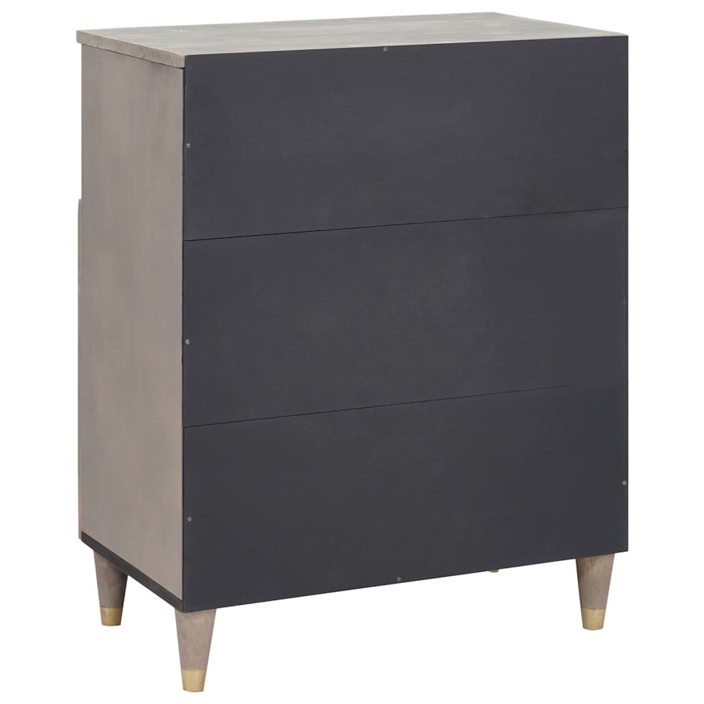 Buffet Gris et or 60 x 33.5 x 75 cm Bois de manguier massif XIOS