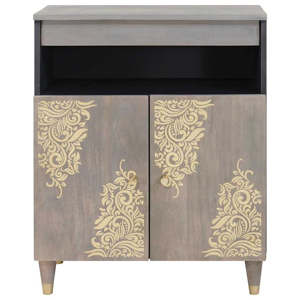 Buffet Gris et or 60 x 33.5 x 75 cm Bois de manguier massif XIOS