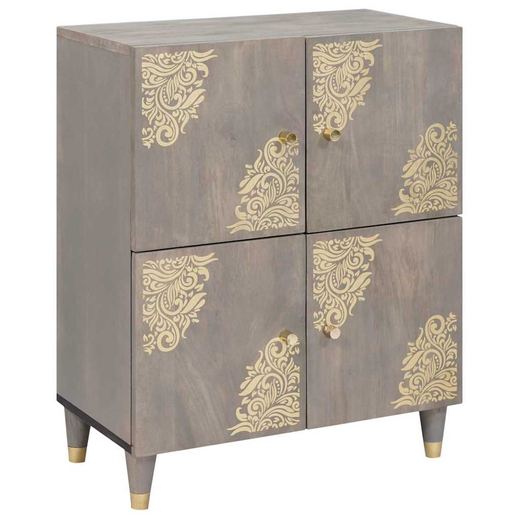 Buffet Gris et or 60 x 33 x 75 cm Bois de manguier massif XIOS