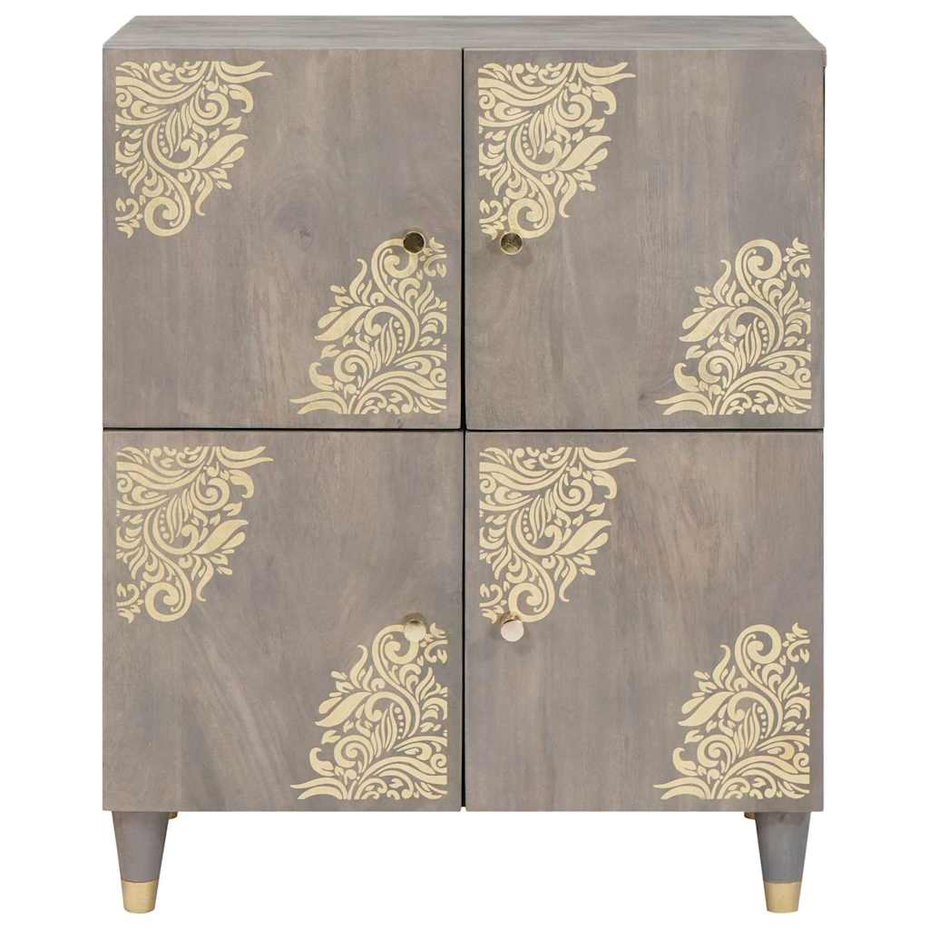 Buffet Gris et or 60 x 33 x 75 cm Bois de manguier massif XIOS