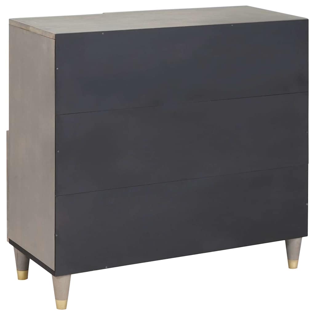 Buffet Gris et or 80 x 33,5 x 75 cm Bois de manguier massif XIOS