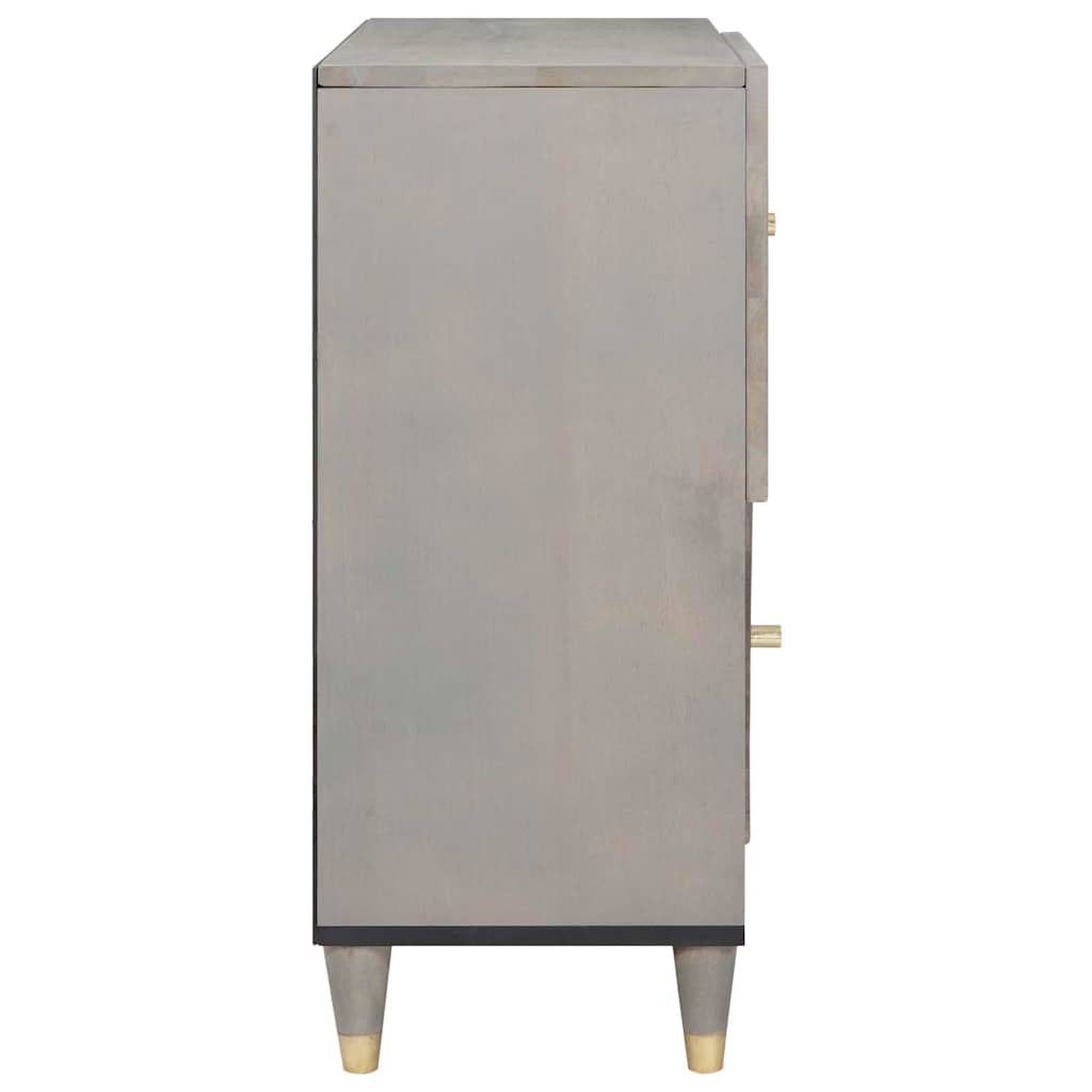 Buffet Gris et or 80 x 33,5 x 75 cm Bois de manguier massif XIOS