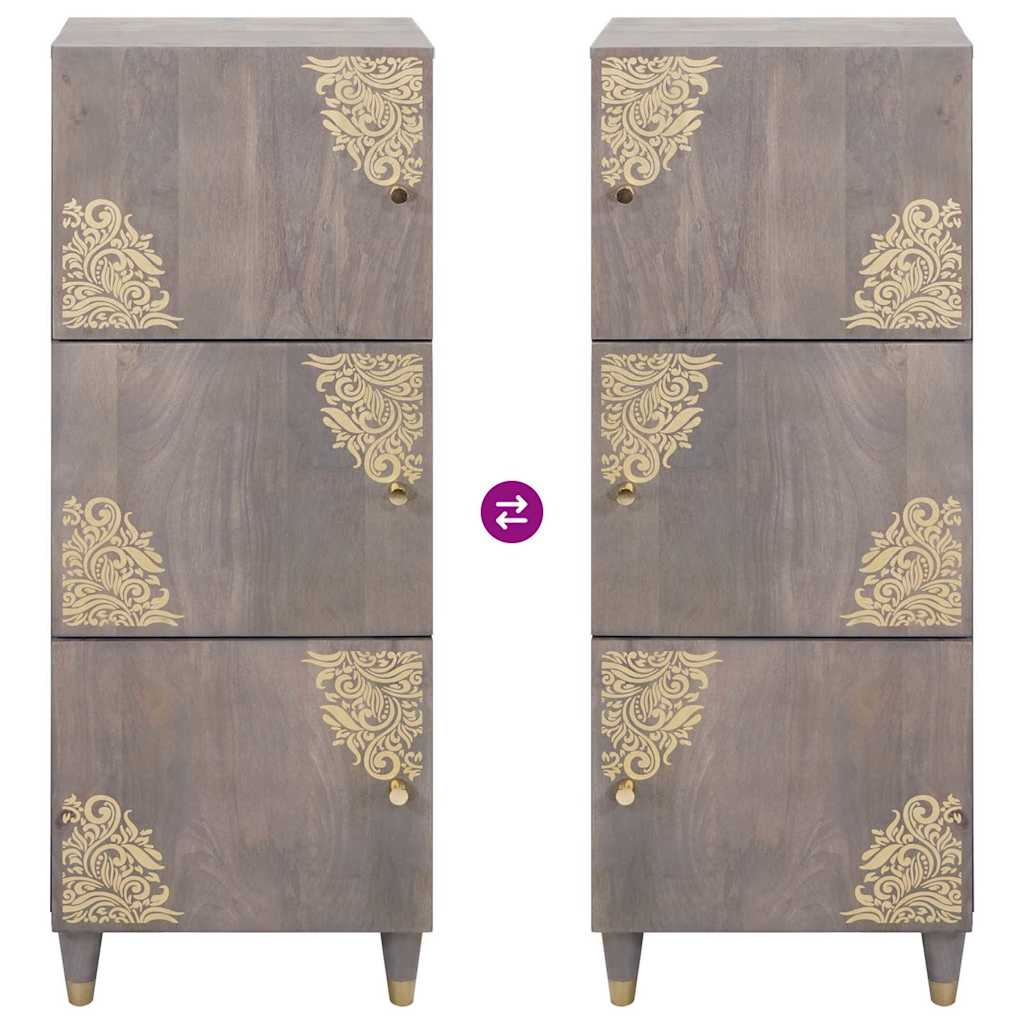 Haut Armoire avec tiroir Gris et or 40 x 33.5 x 110 cm XIOS