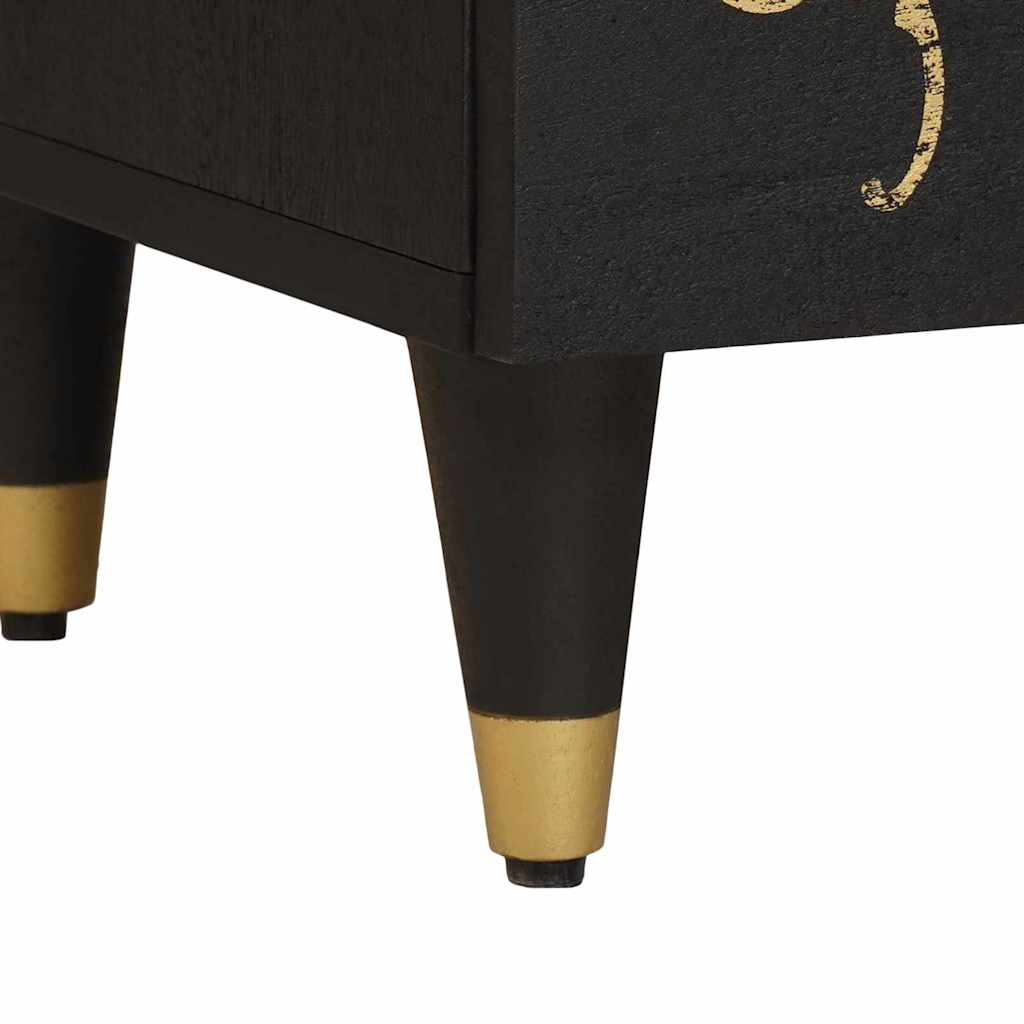 Cabinet de chevet avec porte 2 pcs Noir 40 x 33 x 46 cm - XIOS