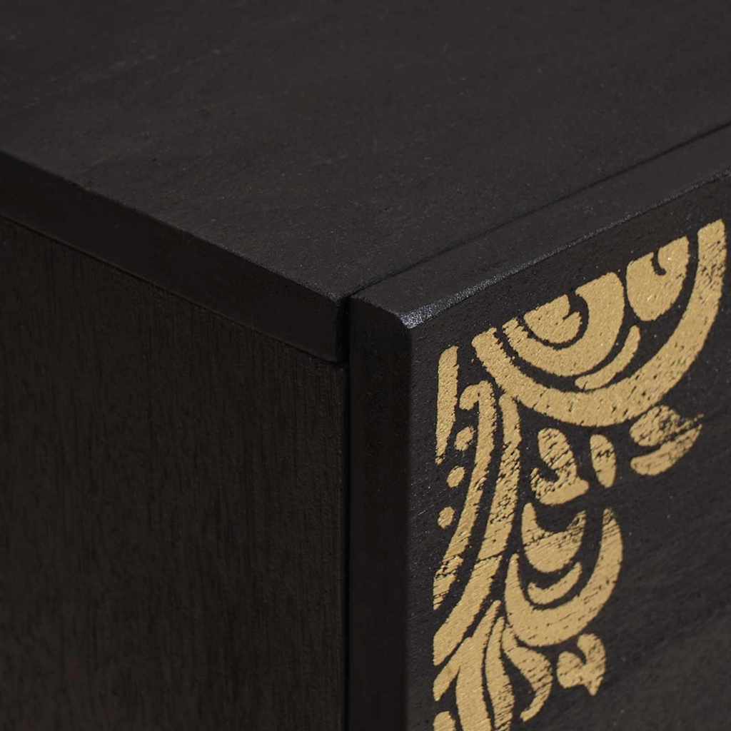 Cabinet de chevet Noir 40 x 33 x 46 cm Bois de mangue massif - XIOS