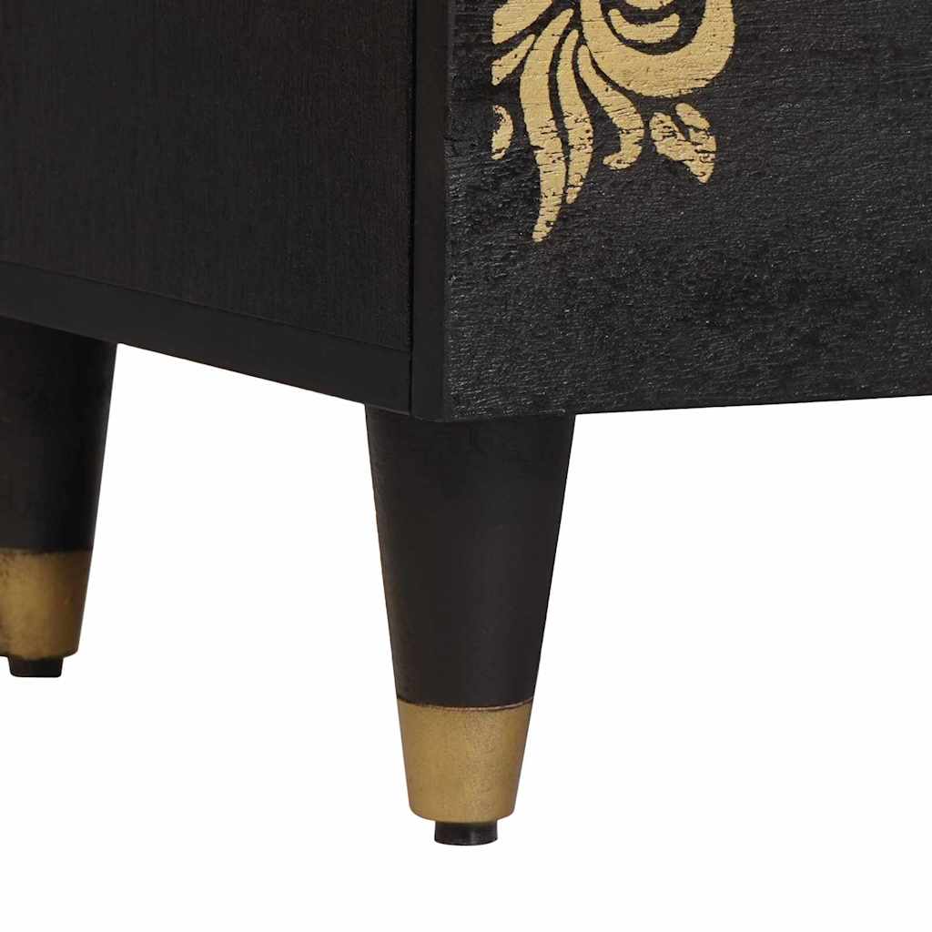 Cabinet de chevet Noir 40 x 33 x 46 cm Bois de mangue massif - XIOS