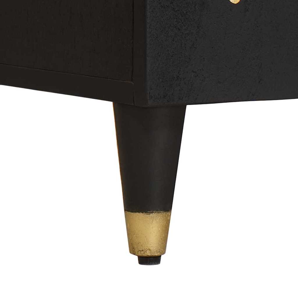 Meuble TV Noir 105 x 33 x 46 cm Bois de mangue massif - XIOS