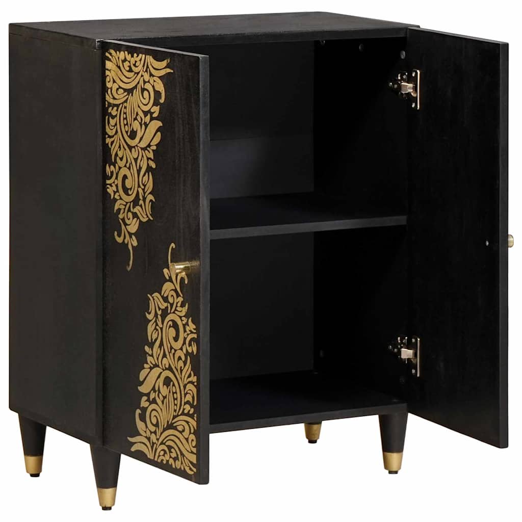 Buffet Noir 60 x 33 x 75 cm Bois de mangue massif - XIOS
