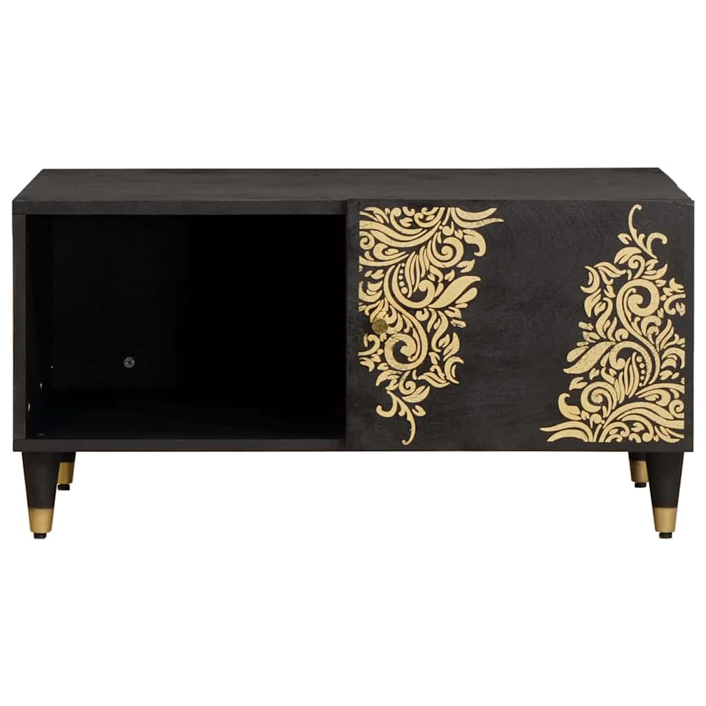 Table basse Noir 80 x 50 x 40 cm Bois de mangue massif - XIOS