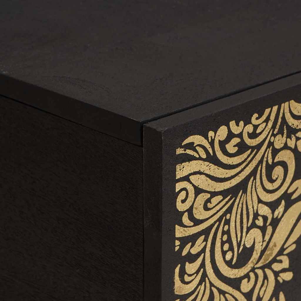 Table basse Noir 80 x 50 x 40 cm Bois de mangue massif - XIOS