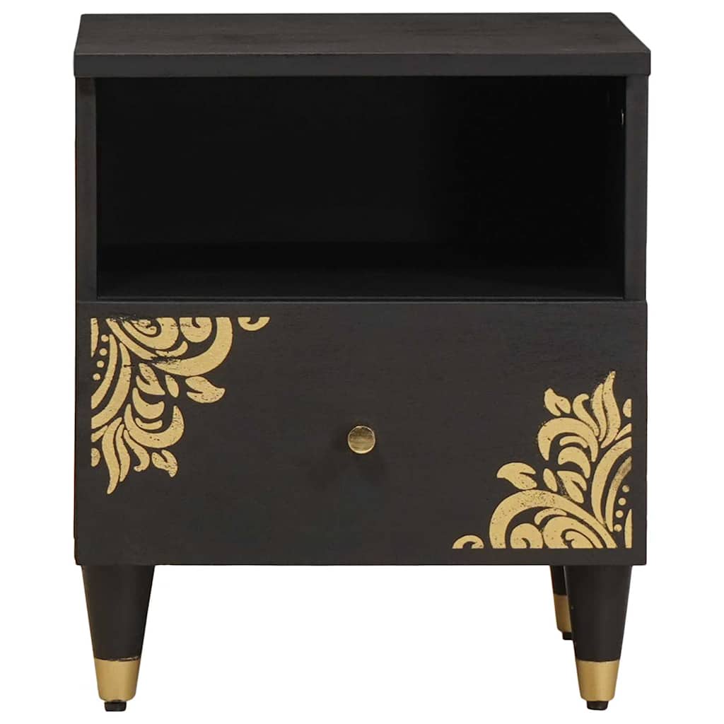 Cabinet de chevet Noir 40 x 33 x 46 cm Bois de mangue massif - XIOS