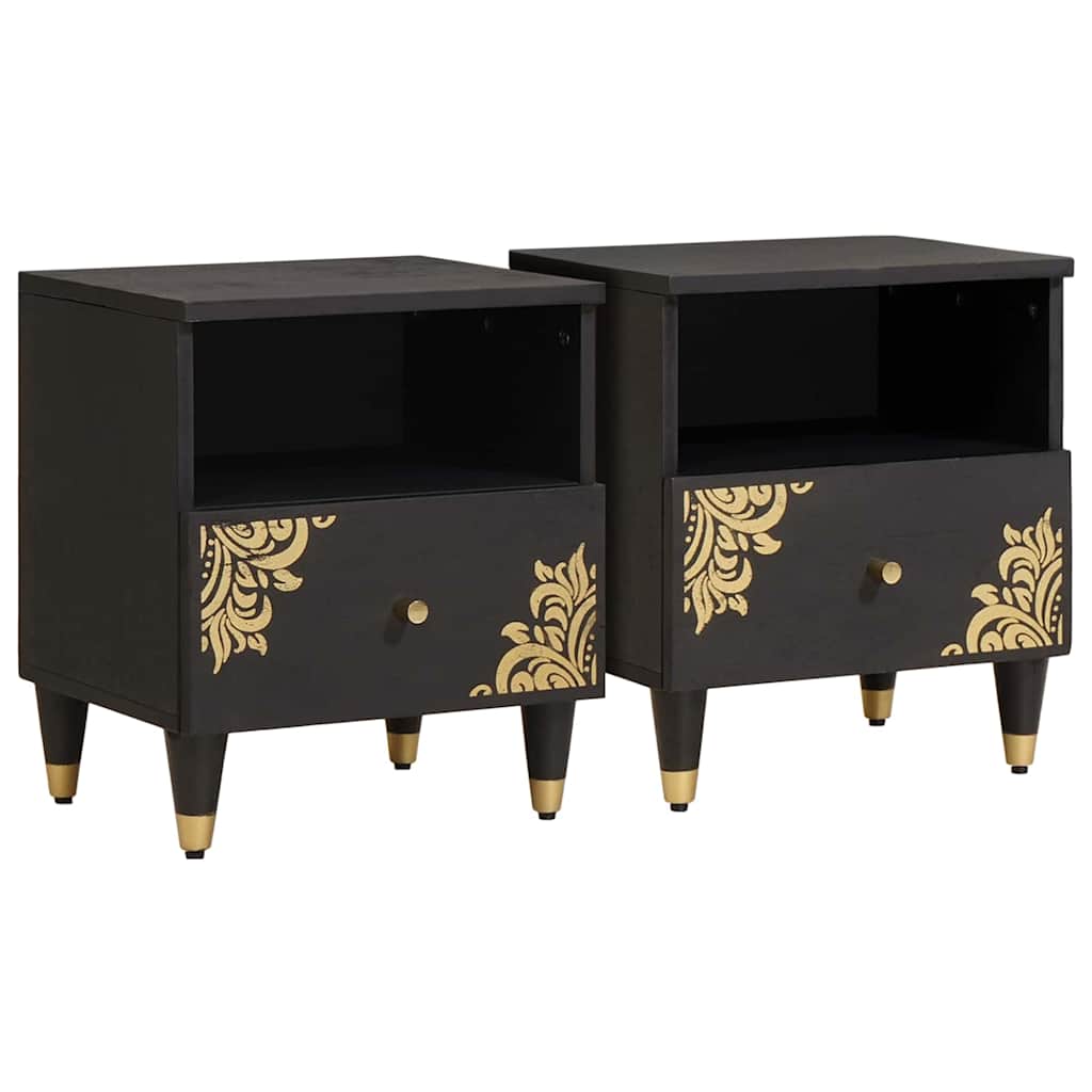 Cabinet de chevet avec tiroir 2 pcs Noir 40 x 33 x 46 cm - XIOS