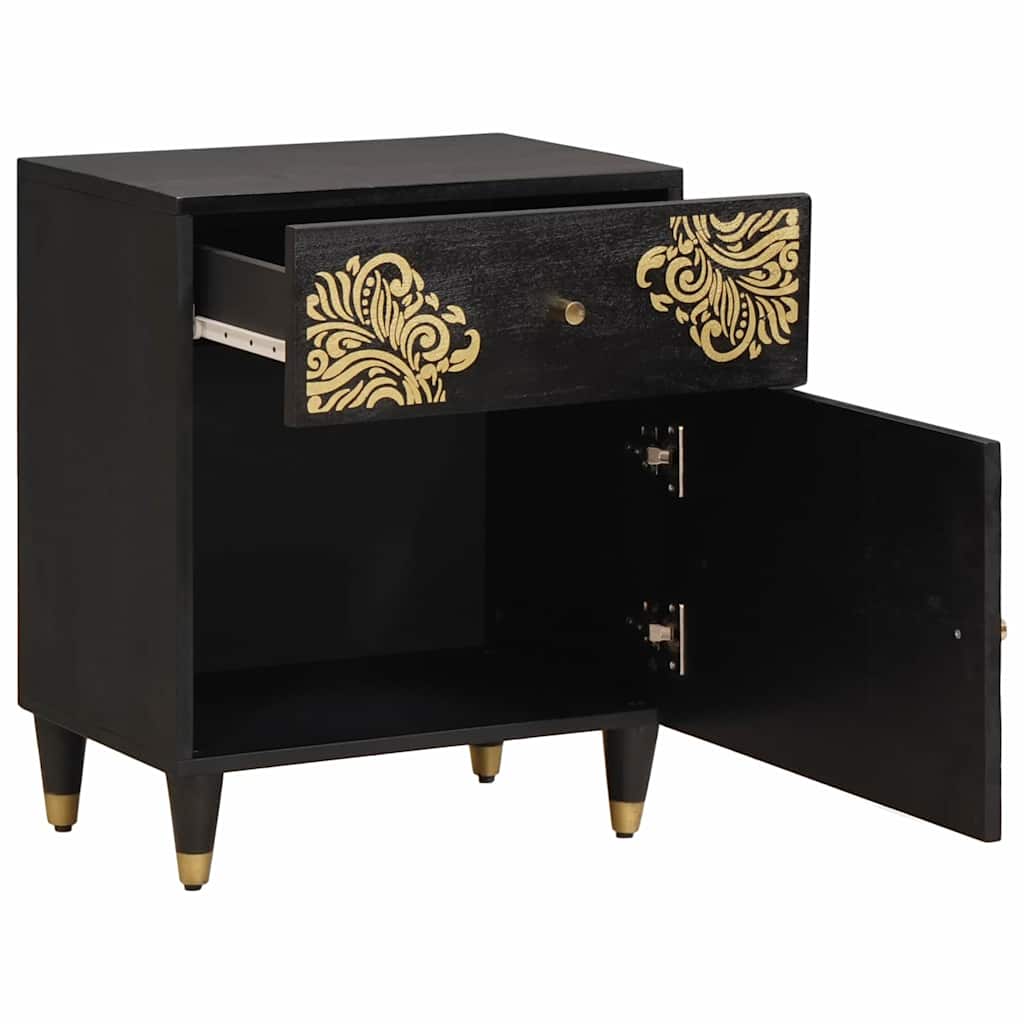 Cabinet de chevet avec porte avec tiroir Noir 50 x 33 x 60 cm - XIOS