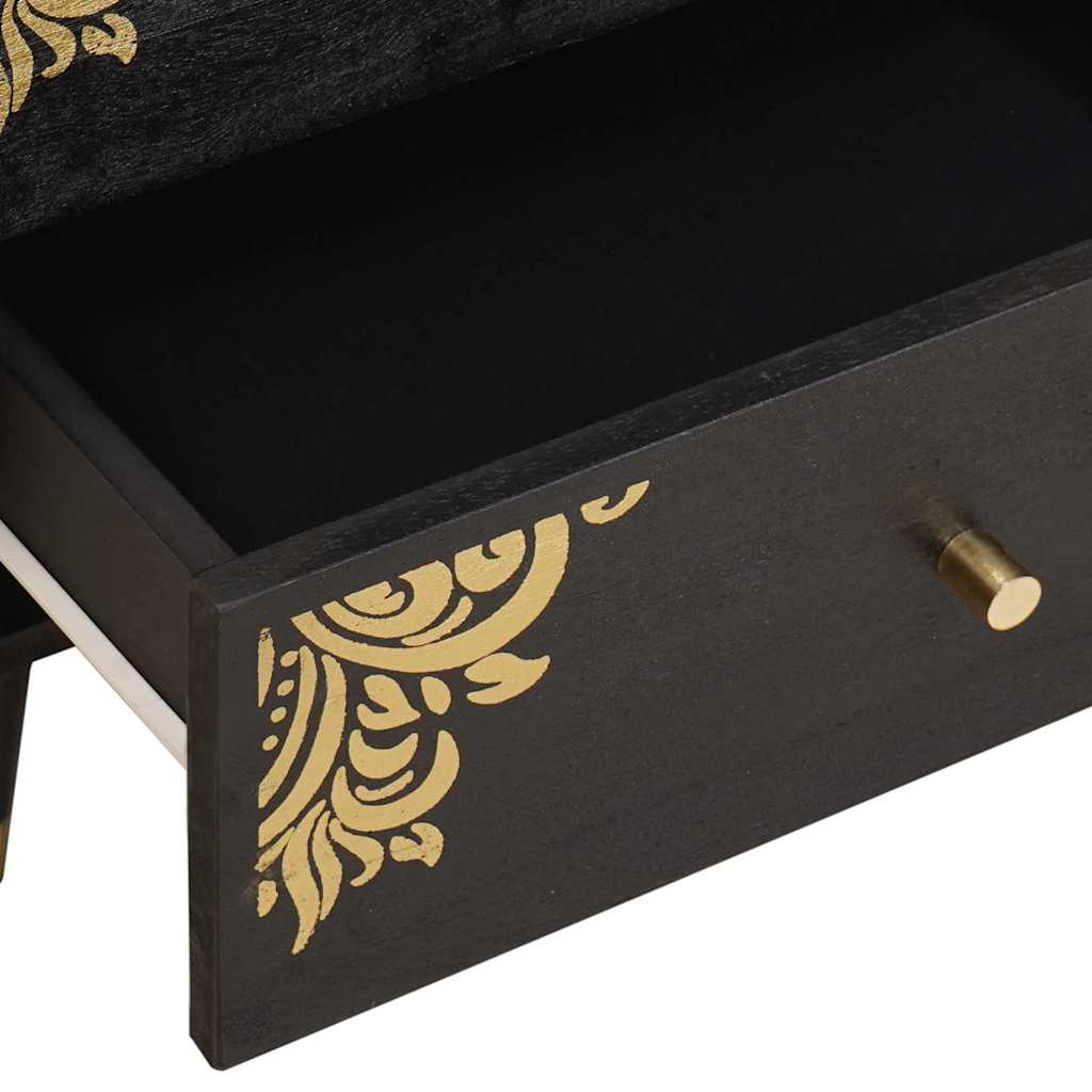 Cabinet de chevet Noir 50 x 33 x 62 cm Bois de mangue massif - XIOS