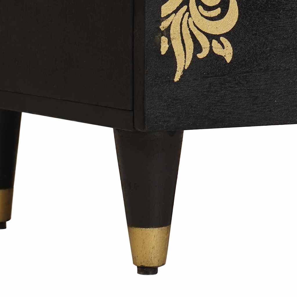 Cabinet de chevet Noir 50 x 33 x 62 cm Bois de mangue massif - XIOS