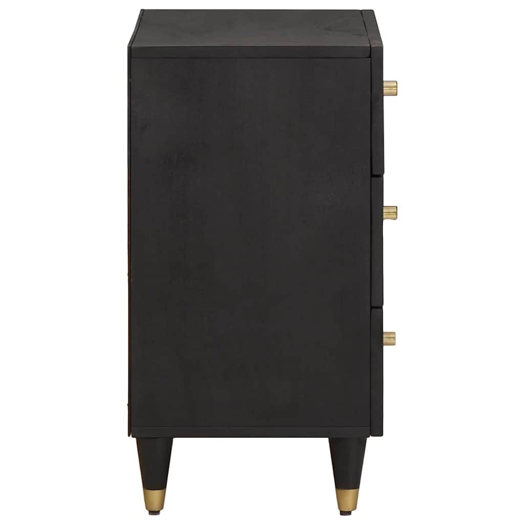 Cabinet de chevet Noir 50 x 33 x 62 cm Bois de mangue massif - XIOS