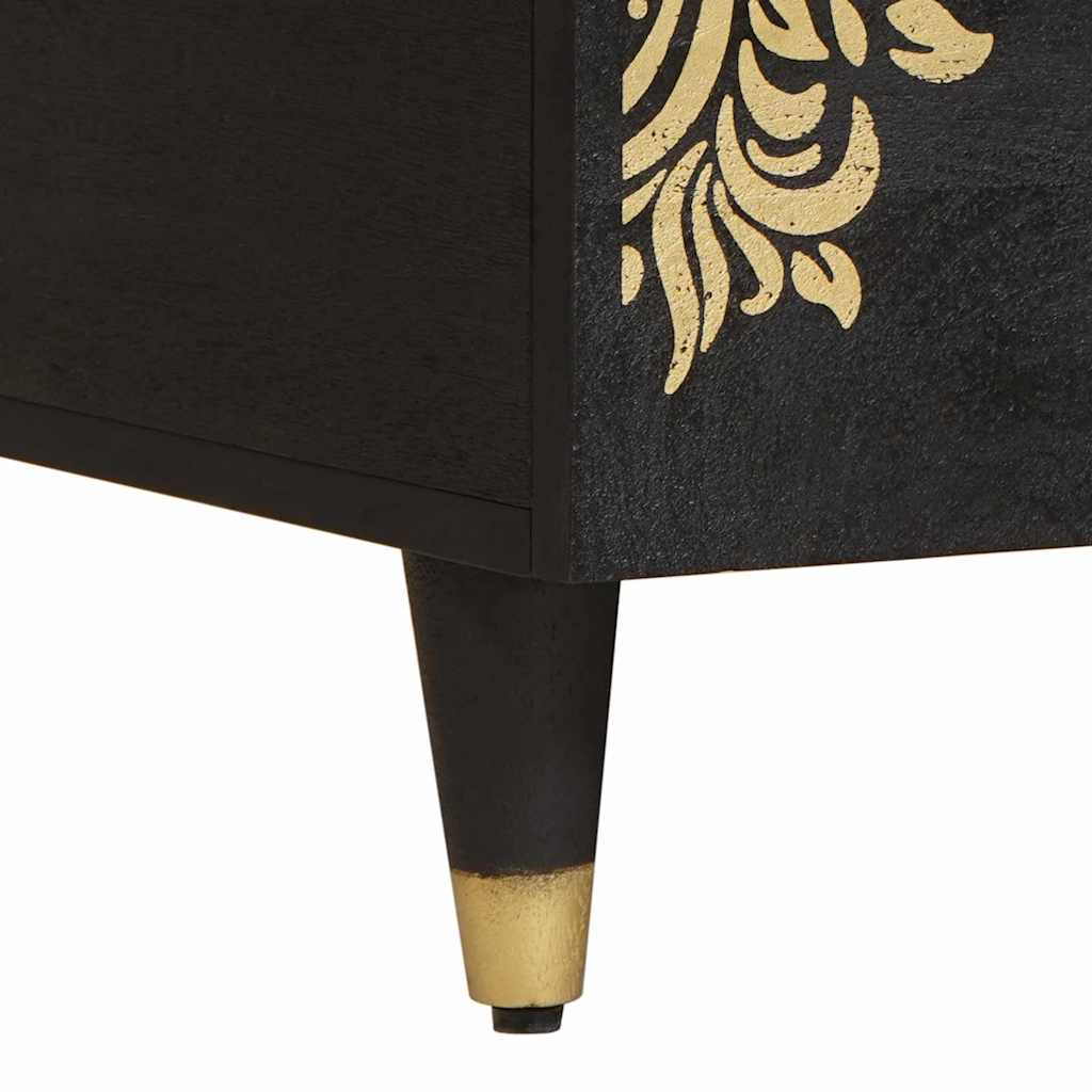 Table basse Noir 80 x 54 x 40 cm Bois de mangue massif - XIOS