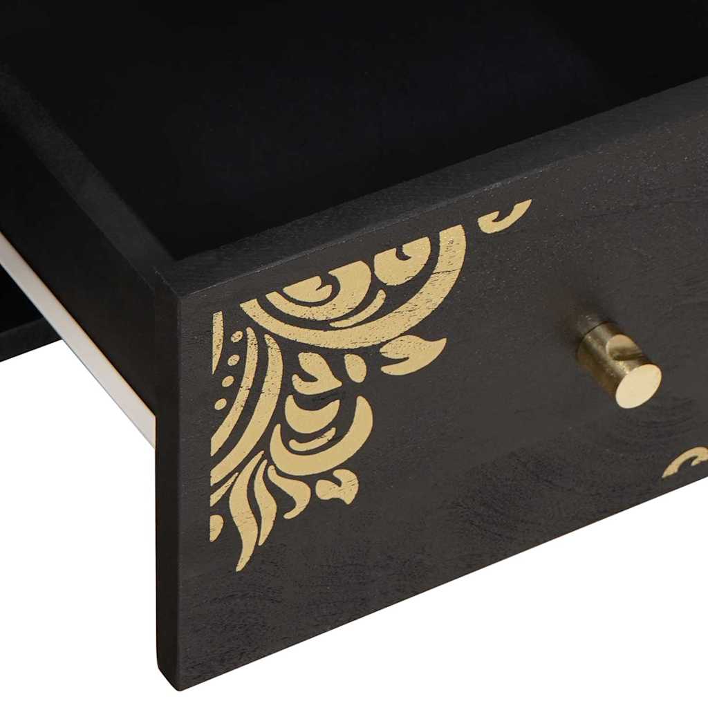 Meuble TV Noir 100 x 33 x 46 cm Bois de mangue massif - XIOS