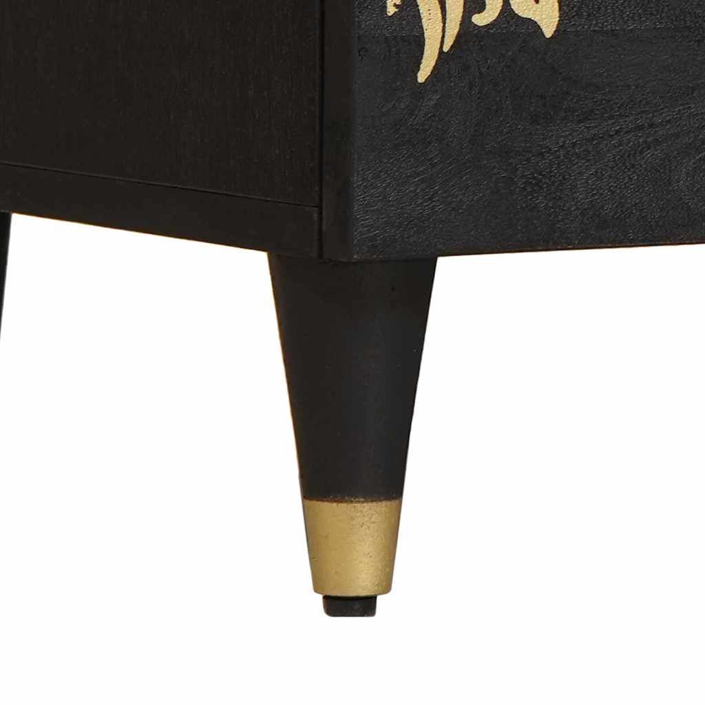 Meuble TV Noir 100 x 33 x 46 cm Bois de mangue massif - XIOS