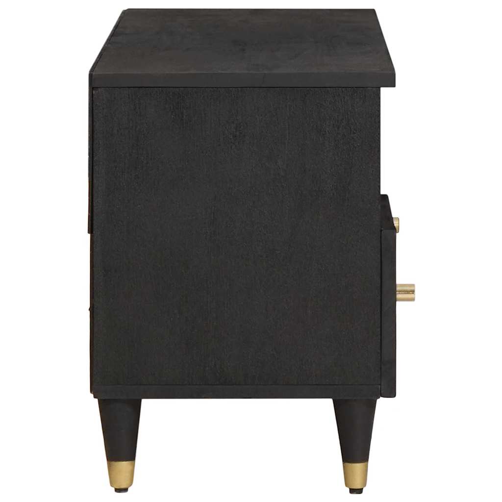 Meuble TV Noir 100 x 33 x 46 cm Bois de mangue massif - XIOS