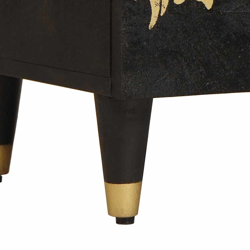 Buffet avec tiroir Noir 40 x 33 x 75 cm Bois de mangue massif - XIOS