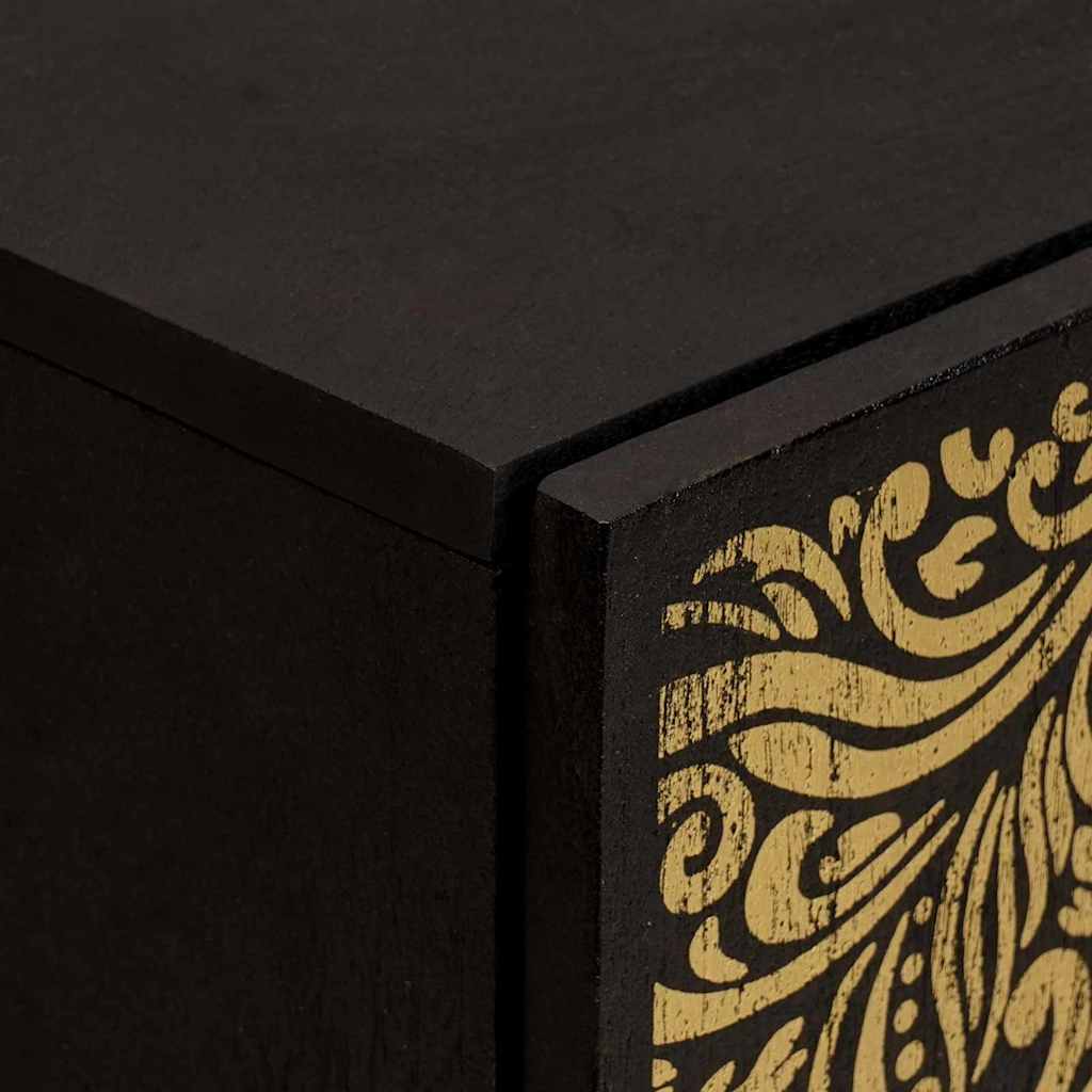 Buffet avec étagère Noir 40 x 33 x 75 cm Bois de mangue massif - XIOS