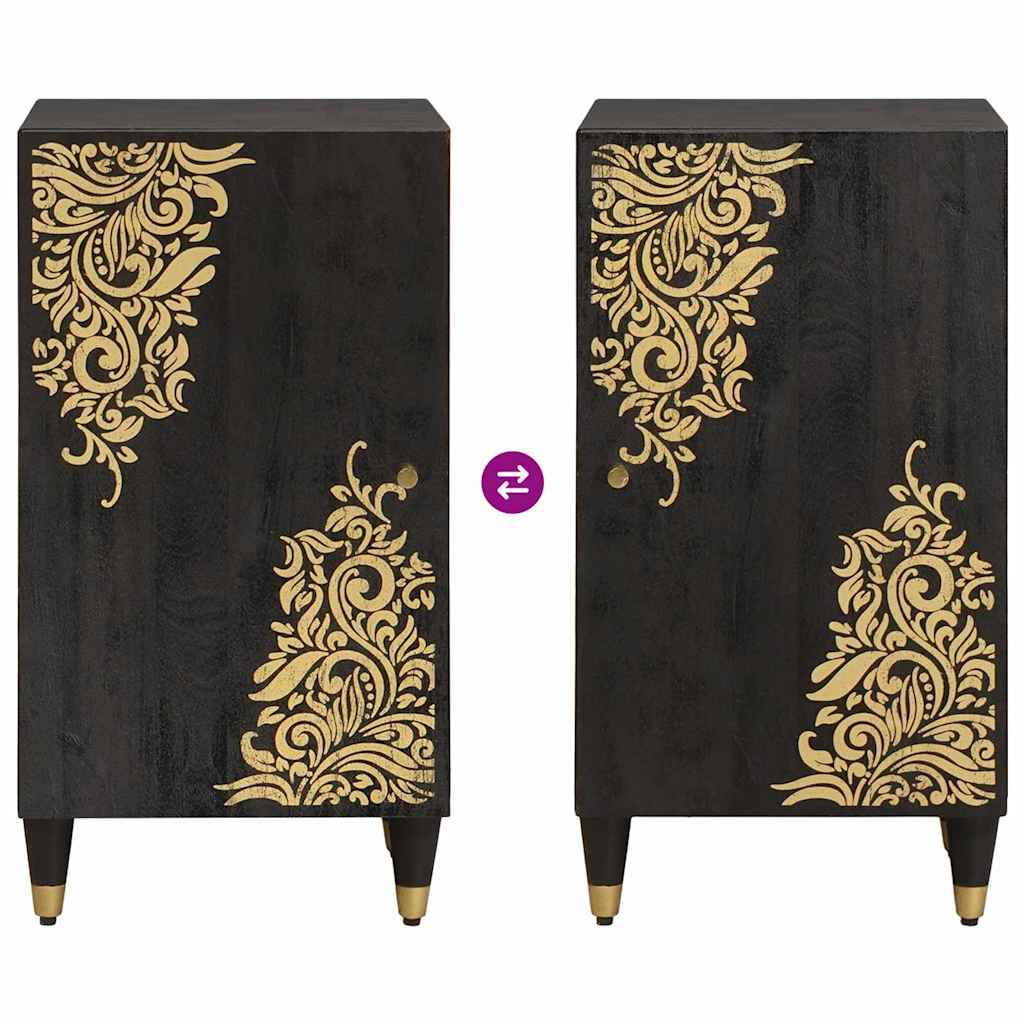 Buffet avec étagère Noir 40 x 33 x 75 cm Bois de mangue massif - XIOS