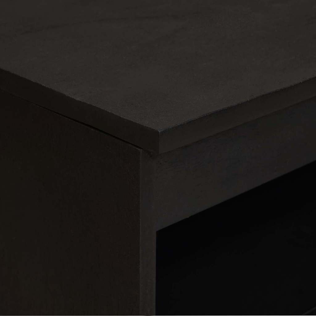 Buffet avec étagère Noir 60 x 33 x 75 cm Bois de mangue massif - XIOS