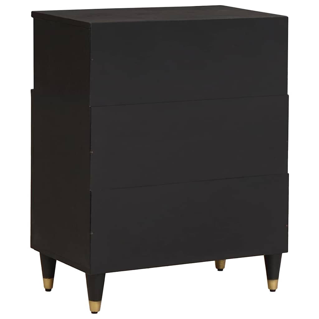Buffet avec étagère Noir 60 x 33 x 75 cm Bois de mangue massif - XIOS