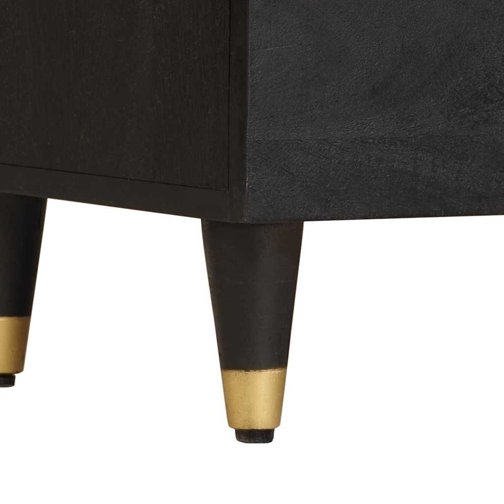 Buffet avec étagère Noir 80 x 33 x 75 cm Bois de mangue massif - XIOS