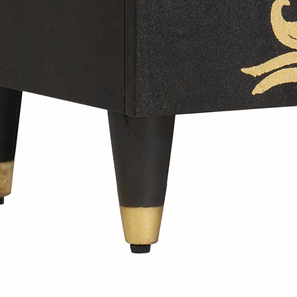 Buffet avec étagère Noir 90 x 33 x 75 cm Bois de mangue massif - XIOS