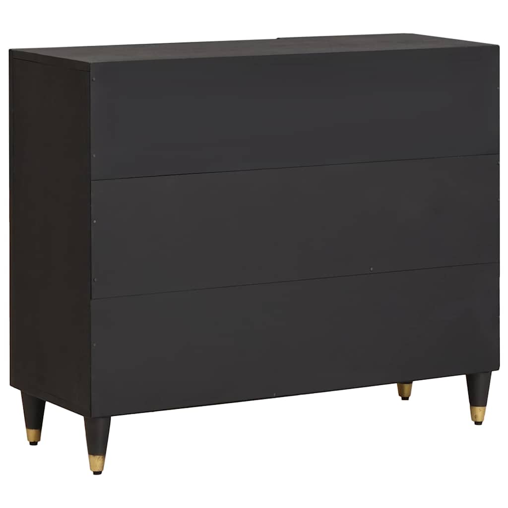 Buffet avec étagère Noir 90 x 33 x 75 cm Bois de mangue massif - XIOS