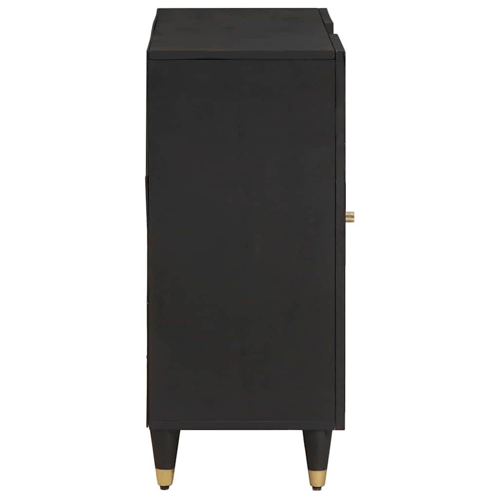 Buffet avec étagère Noir 90 x 33 x 75 cm Bois de mangue massif - XIOS