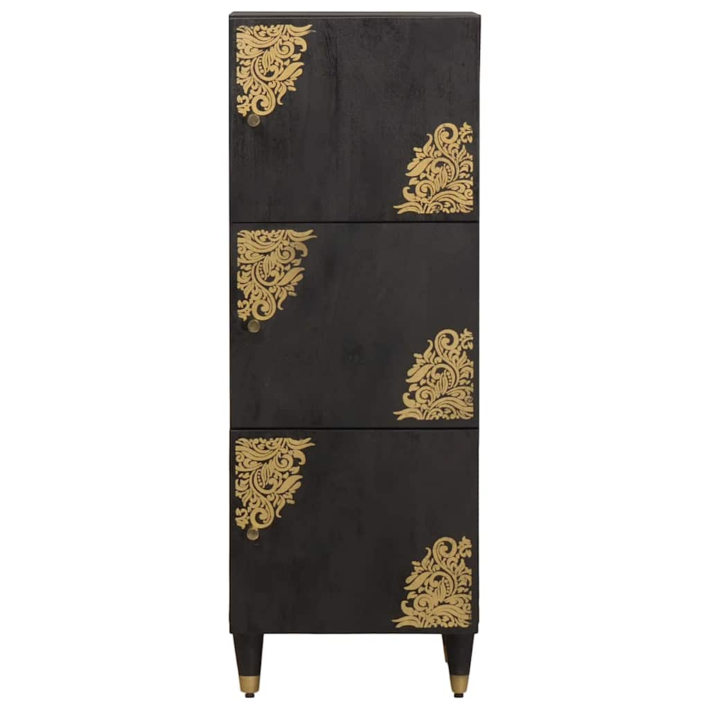 Haut Armoire Noir 40 x 33 x 110 cm Bois de mangue massif - XIOS