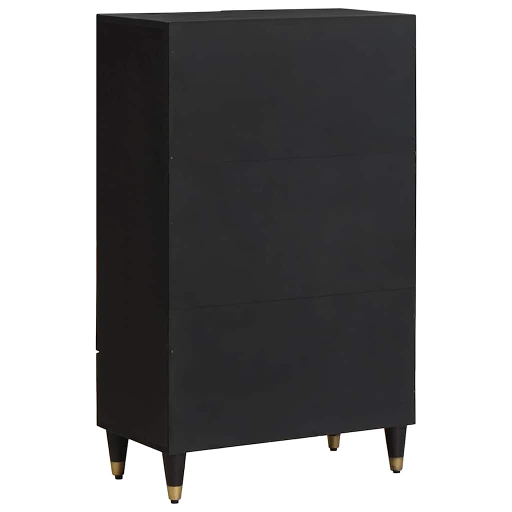 Haut Armoire Noir 60 x 33 x 100 cm Bois de mangue massif - XIOS