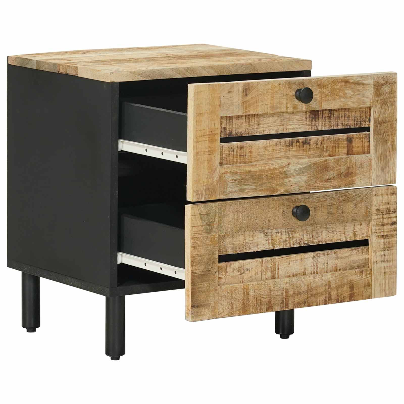 Table de chevet Naturel 40 x 33 x 46 cm Bois de mangue massif