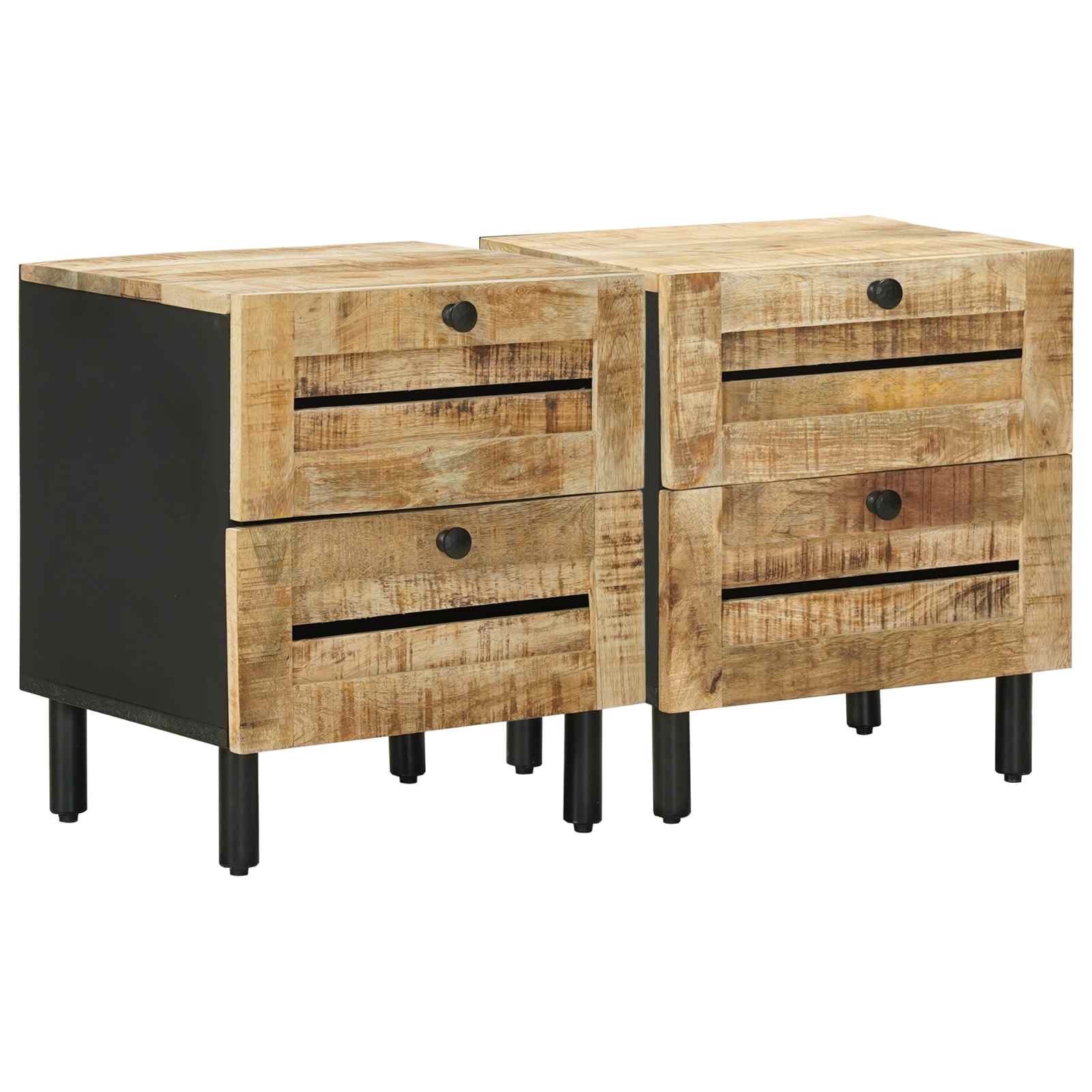 Table de chevet 2 pc Naturel 40 x 33 x 46 cm